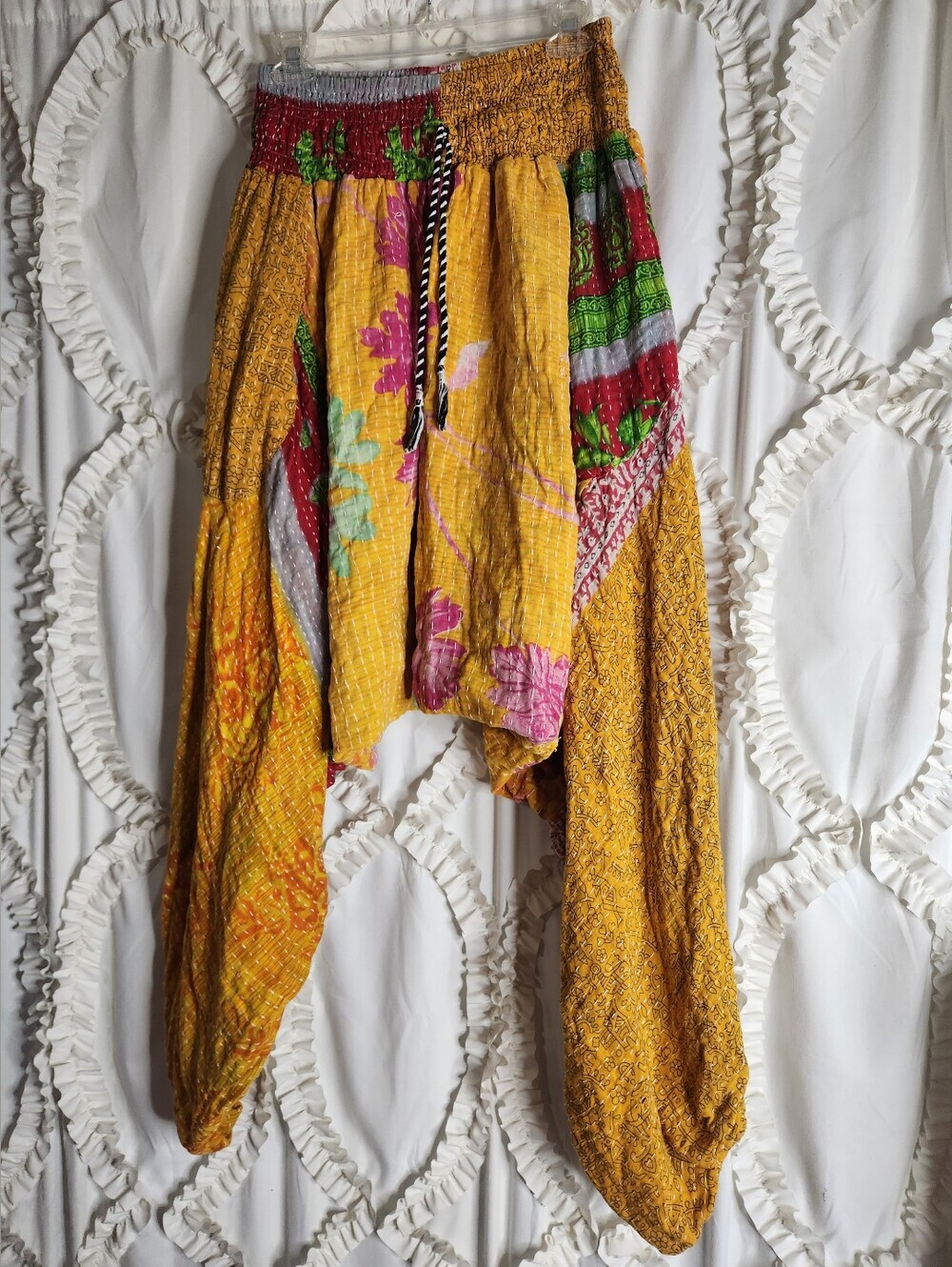 Kantha Bae Duality Harem Yellow Red Reversible Pants OS Free Size